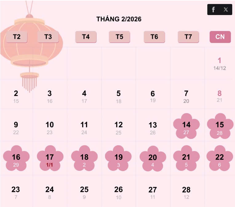 gen n lich nghi tet 2026
