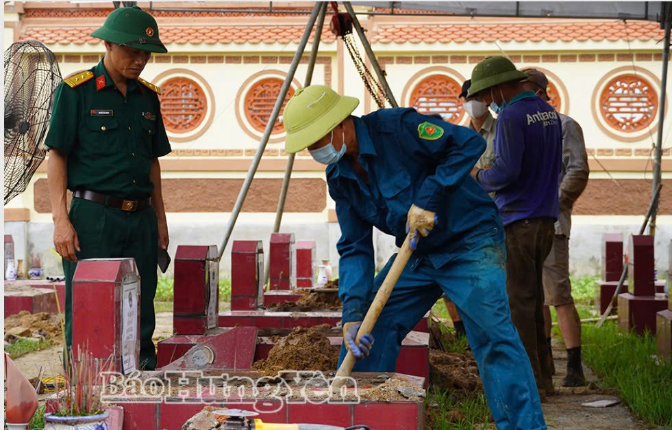 luc luong chuc nang xa nam thuy anh thuc hien lay mau sinh pham tu hai cot liet si phuc vu giam dinh adn